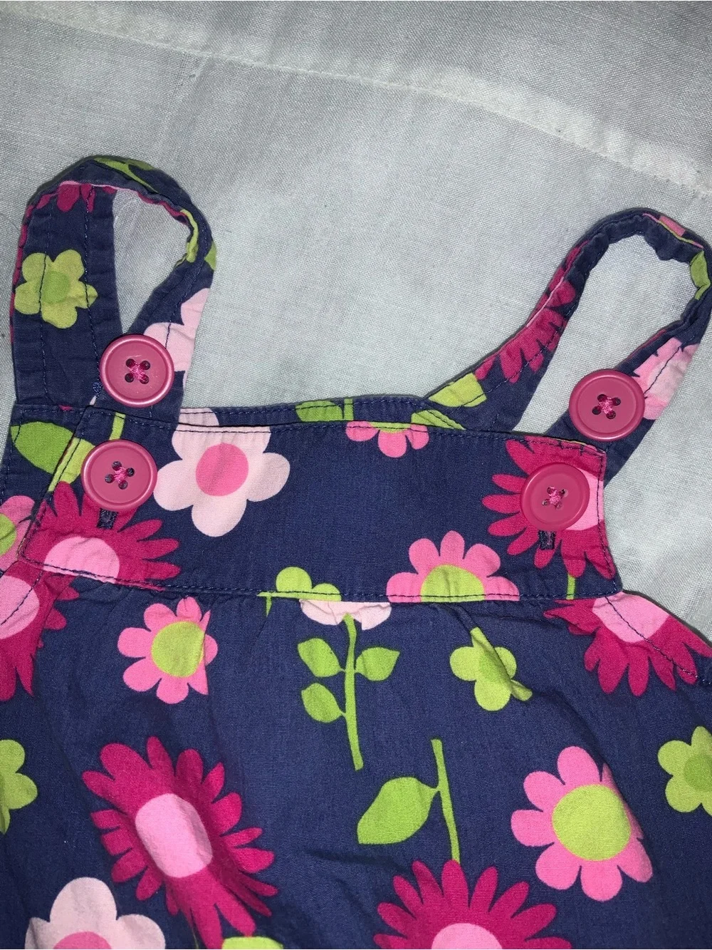NWOT Vintage Y2K 9M Carter's Navy Floral Tank Dress Pink and Green Flower Print